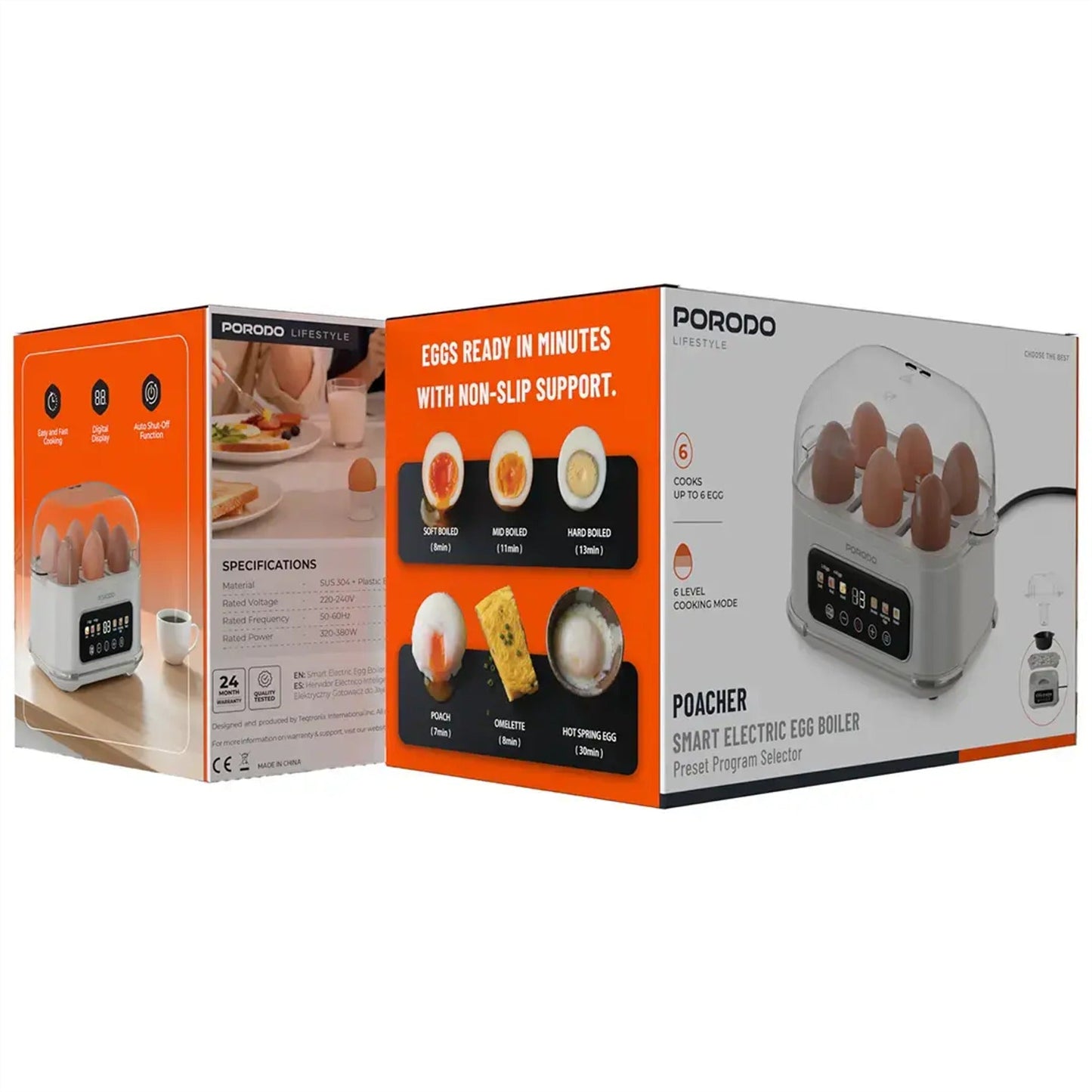 Porodo Lifestyle Poacher Smart Electric Egg Boiler