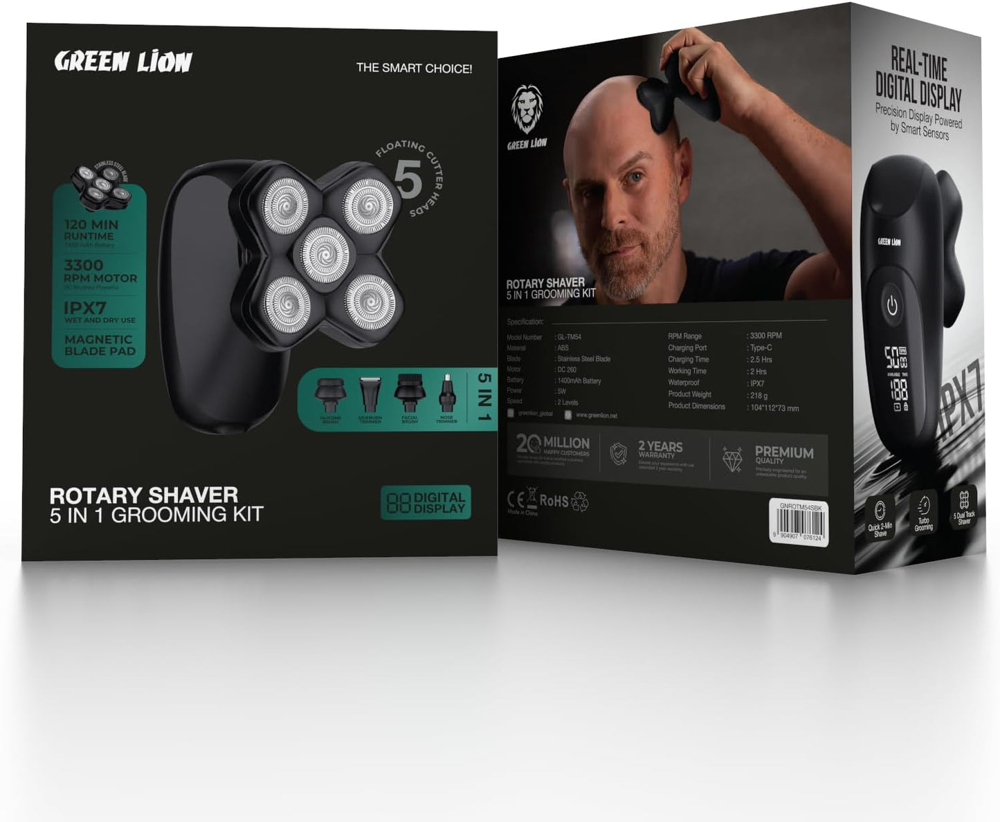 Green Lion Rotary Shaver 5-In-1 Grooming Kit