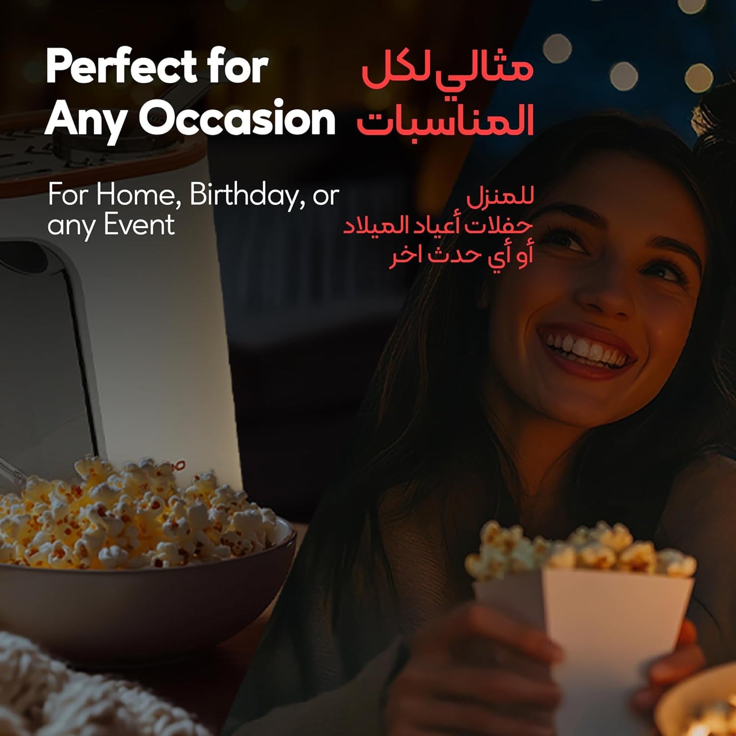 Porodo Air-Popped 1200W Detachable Tank Popcorn Maker