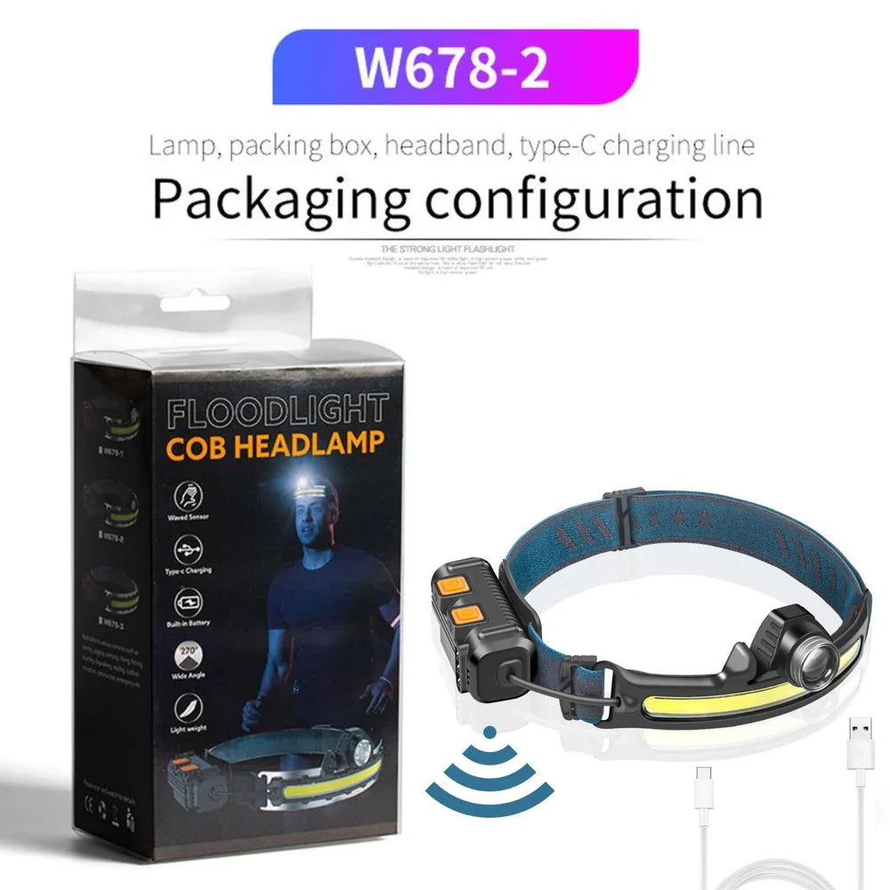 COB Floodlight Rechargeable Headlamp W678-2