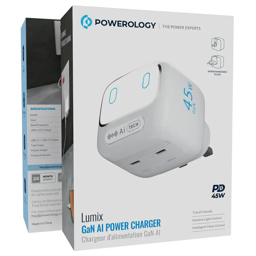 Powerology 45W Lumix GaN AI Power Charger