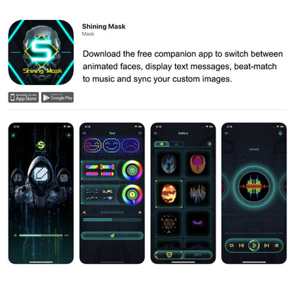 Shining LED Mask with Bluetooth Programmable App
