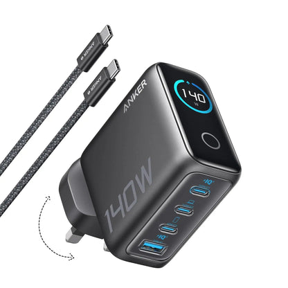 Anker Charger (140W, 4-Port, PD 3.1) with USB-C Cable