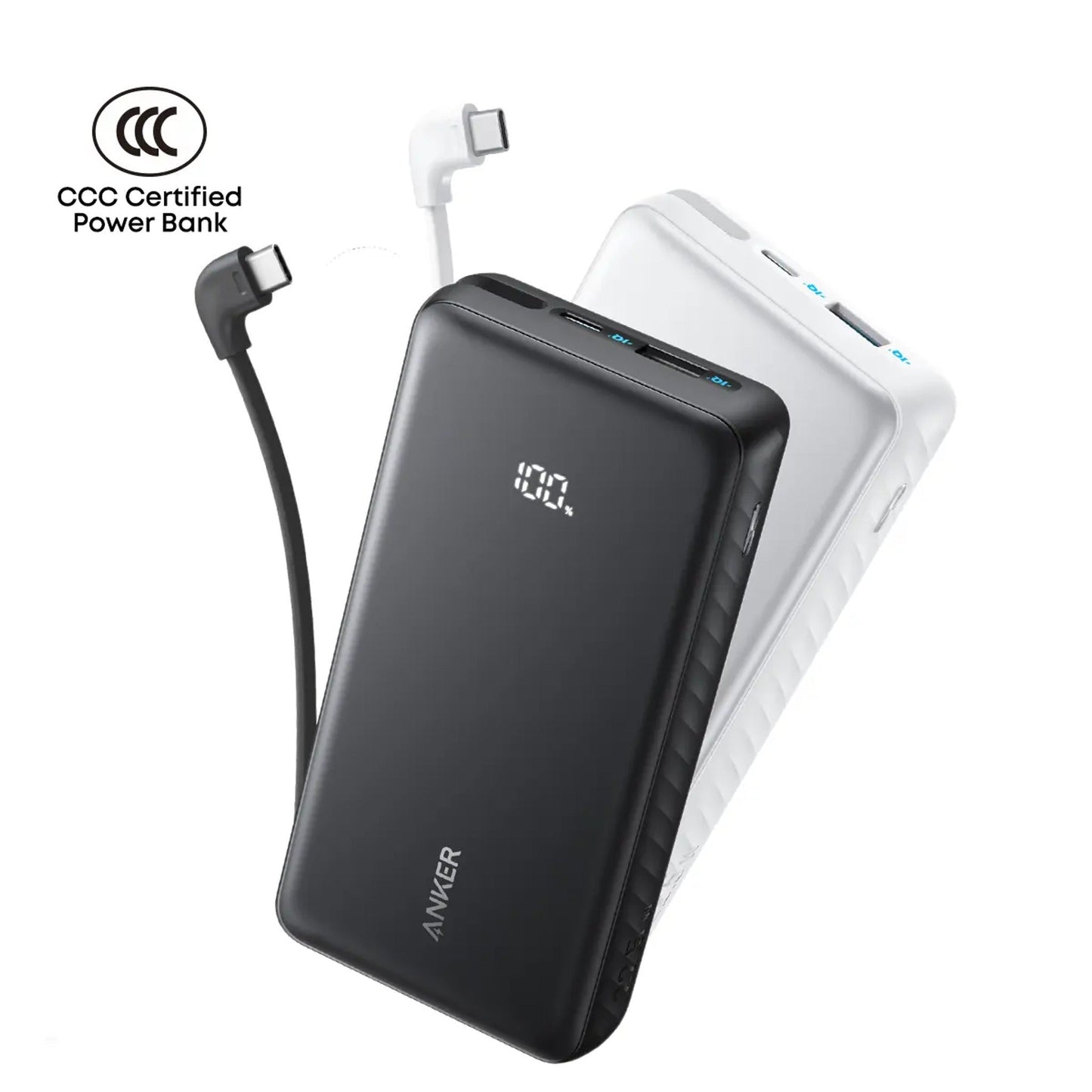 Anker Zolo Power Bank (20K, 22.5W, Built-In USB-C Cable)
