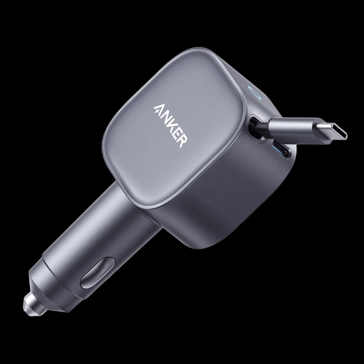 Anker Nano Car Charger (75W, USB-C Port, Built-In Retractable USB-C Cable)