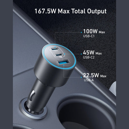 Anker Car Charger (167.5W, 3 Ports)