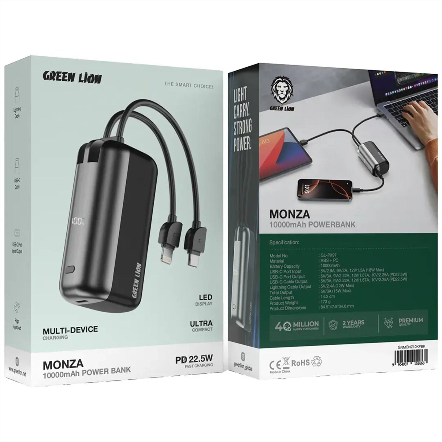 Green Lion Monza 10000mAh Power Bank