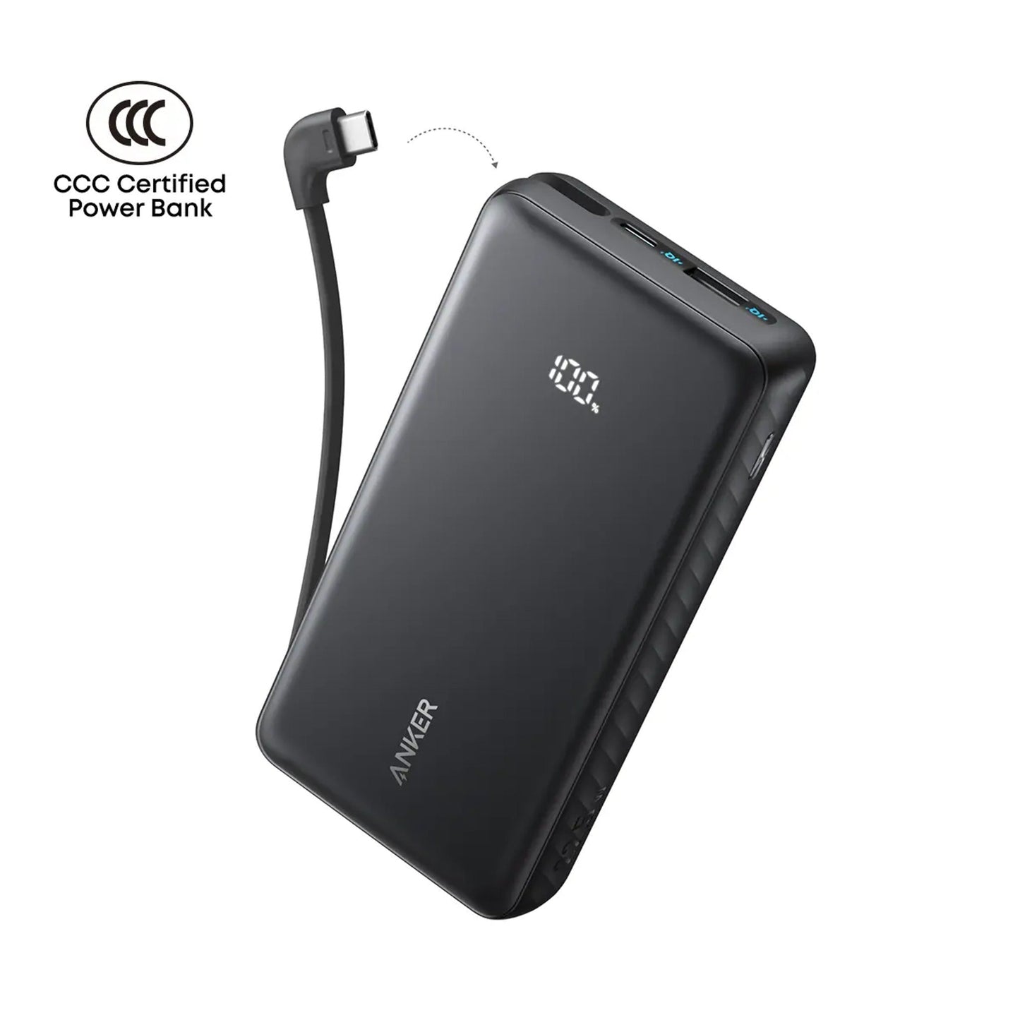 Anker Zolo Power Bank (20K, 22.5W, Built-In USB-C Cable)