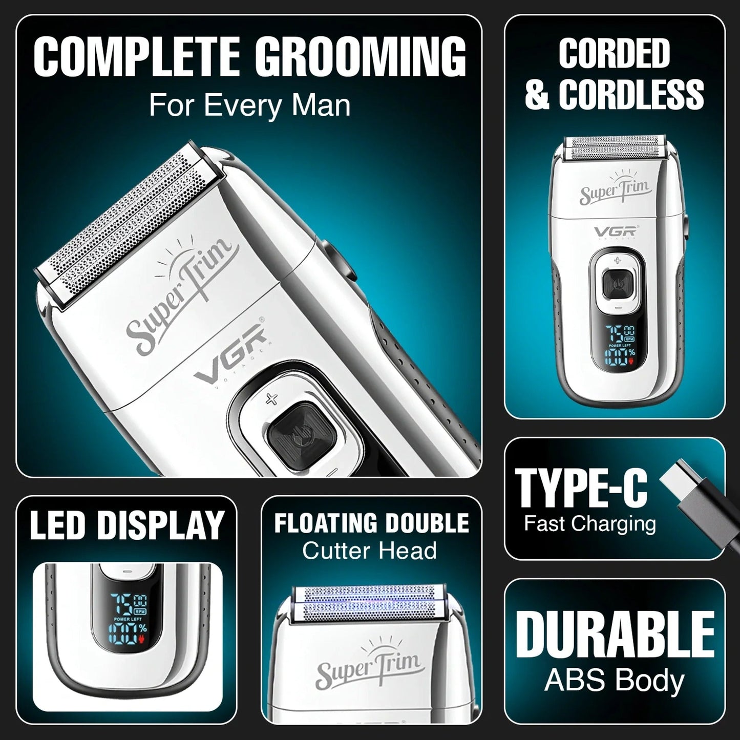 VGR Professional Foil Shaver V-332