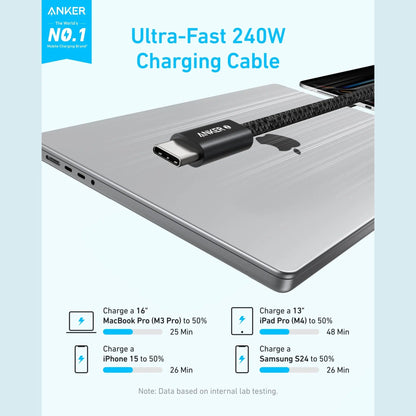 Anker Zolo USB C to USB C 240W Braided Fast Charging Cable