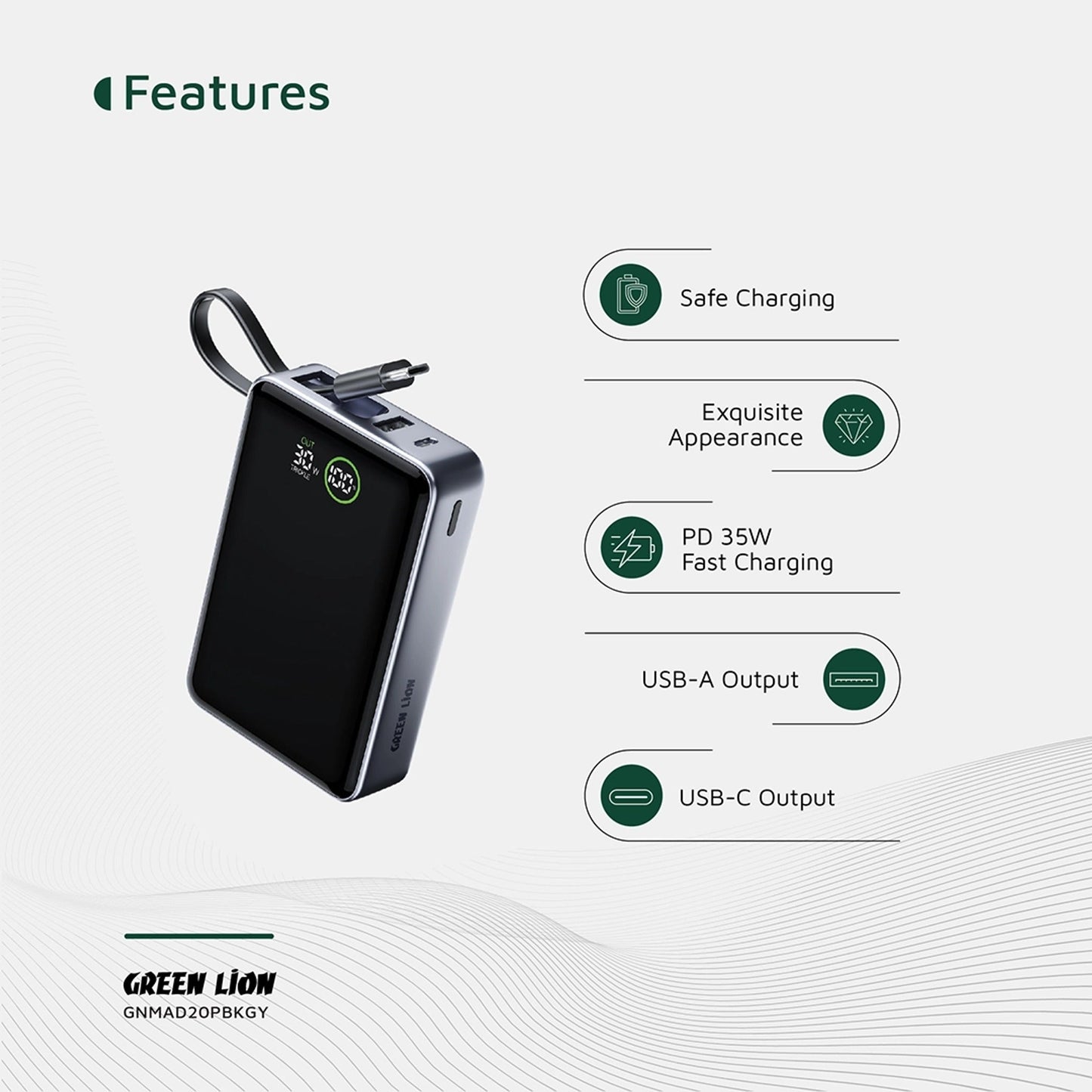 Green Lion Madrid 20 Power Bank 20000mAh PD 35W