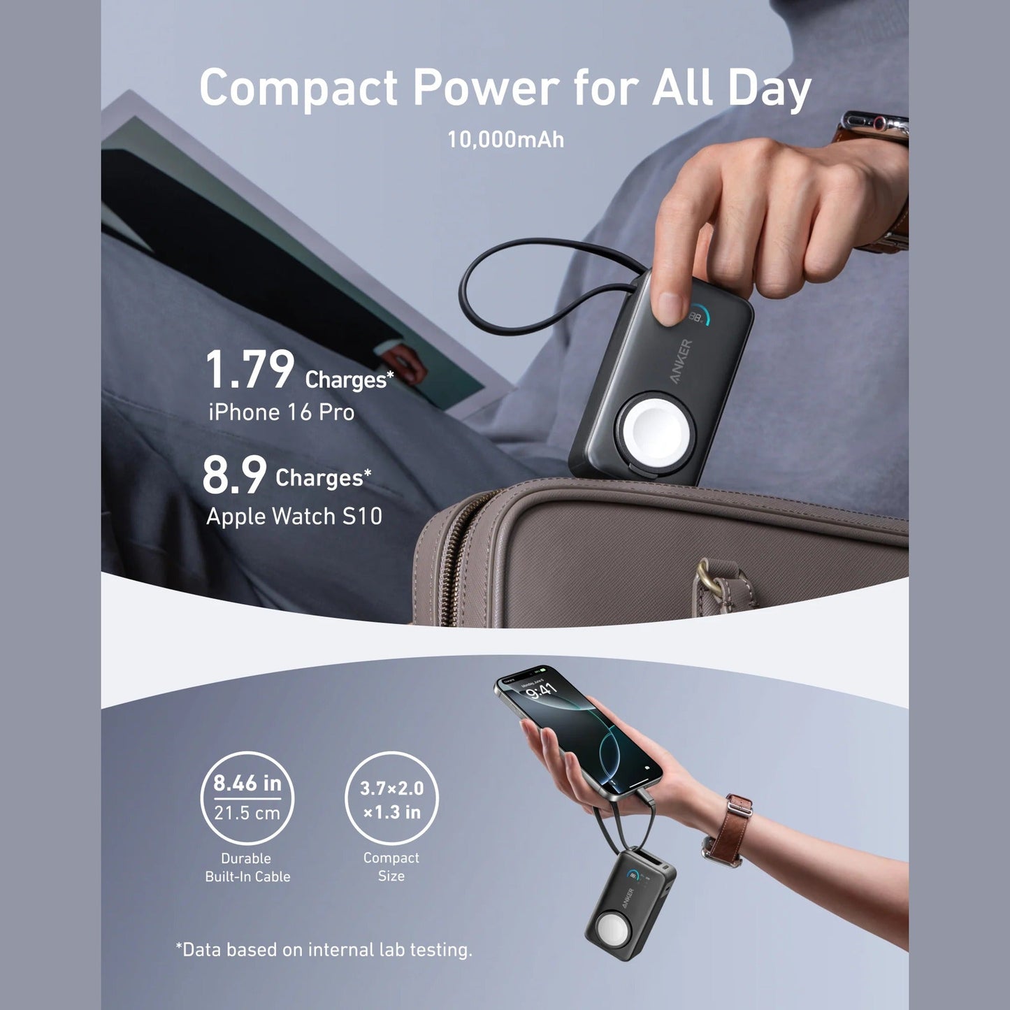 Anker MagGo Power Bank (10K, 35W, For Apple Watch)