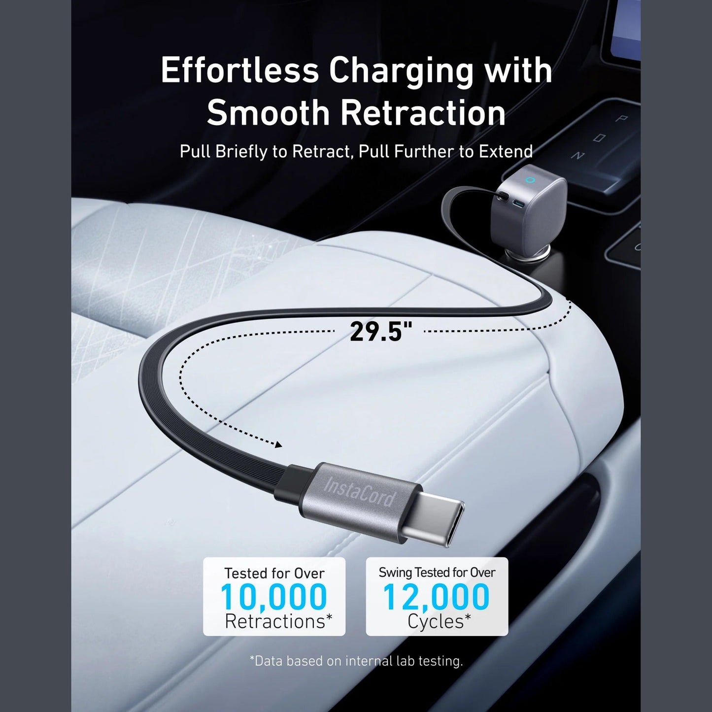 Anker Nano Car Charger (75W, USB-C Port, Built-In Retractable USB-C Cable)
