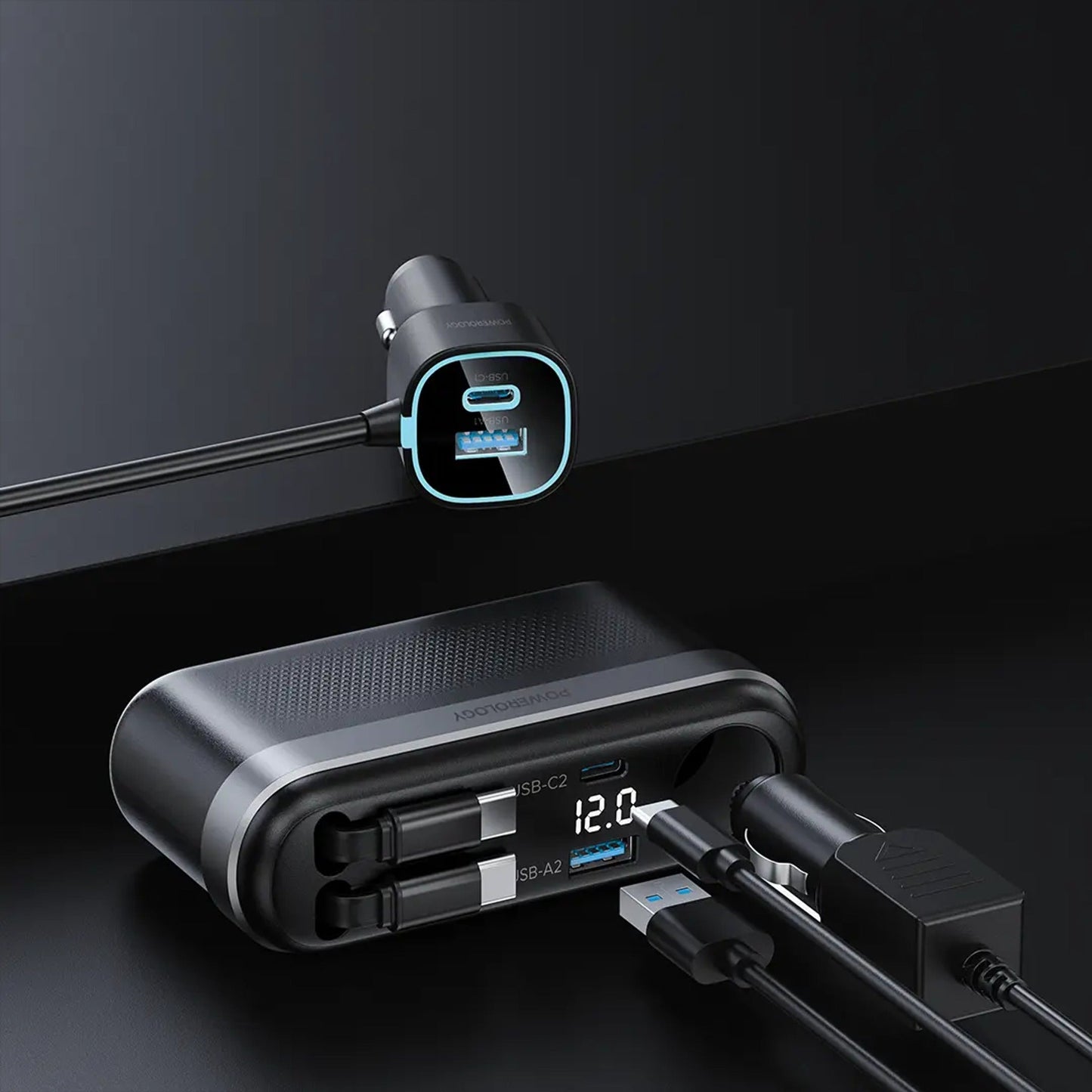 Powerology Currnex 60W Multi-Port Car Charger