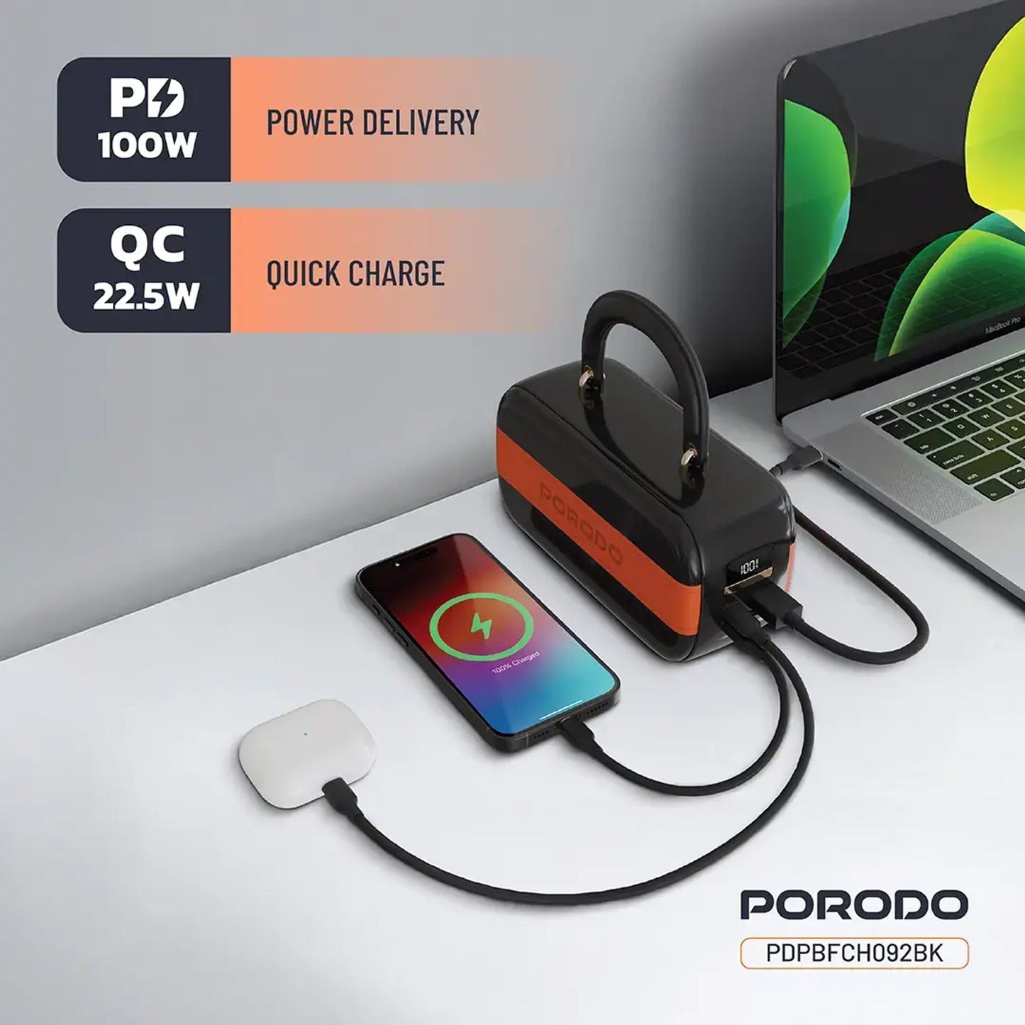 Porodo Sway 60000mAh Power Bank with Built-In LED Lighting