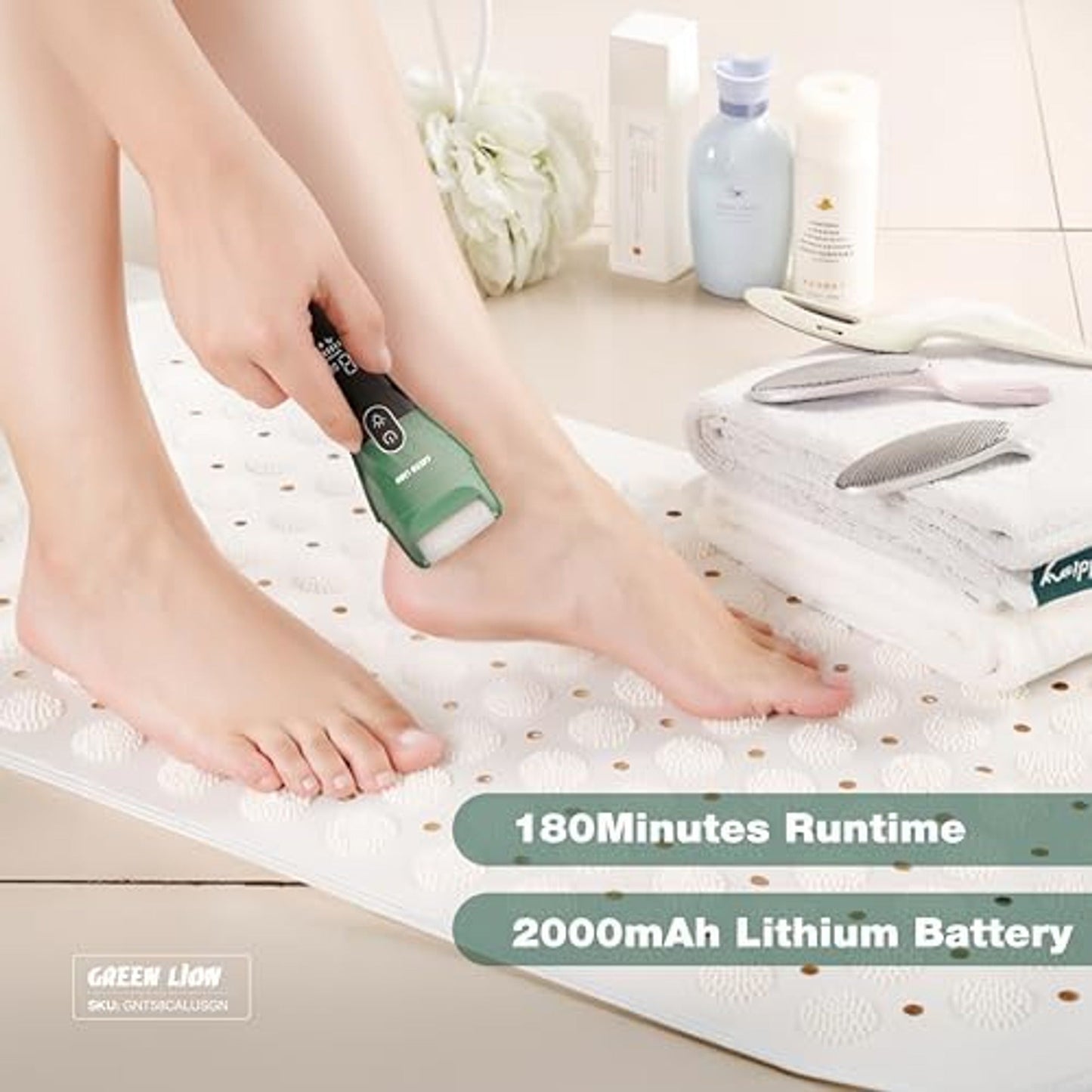 Green Lion Callus Remover – Rechargeable Dead Skin Remover 2500 RPM