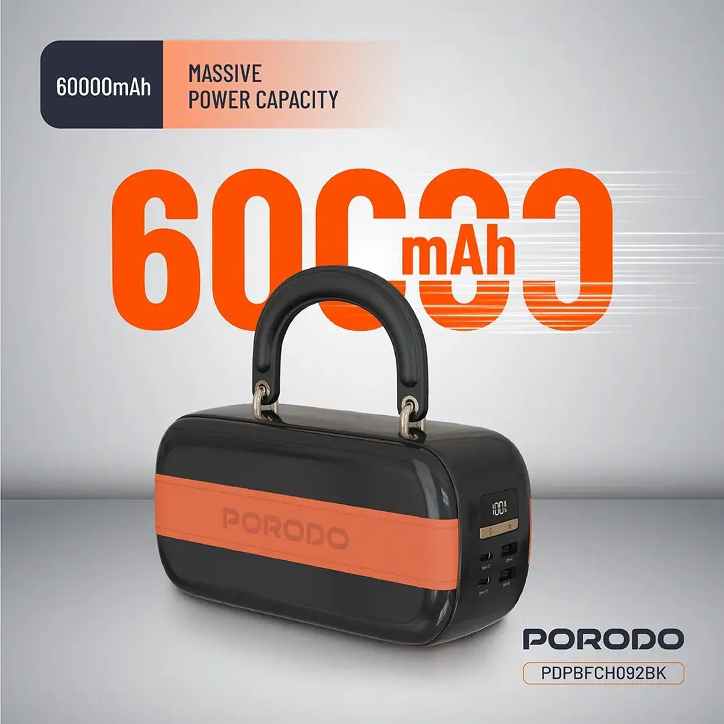 Porodo Sway 60000mAh Power Bank with Built-In LED Lighting
