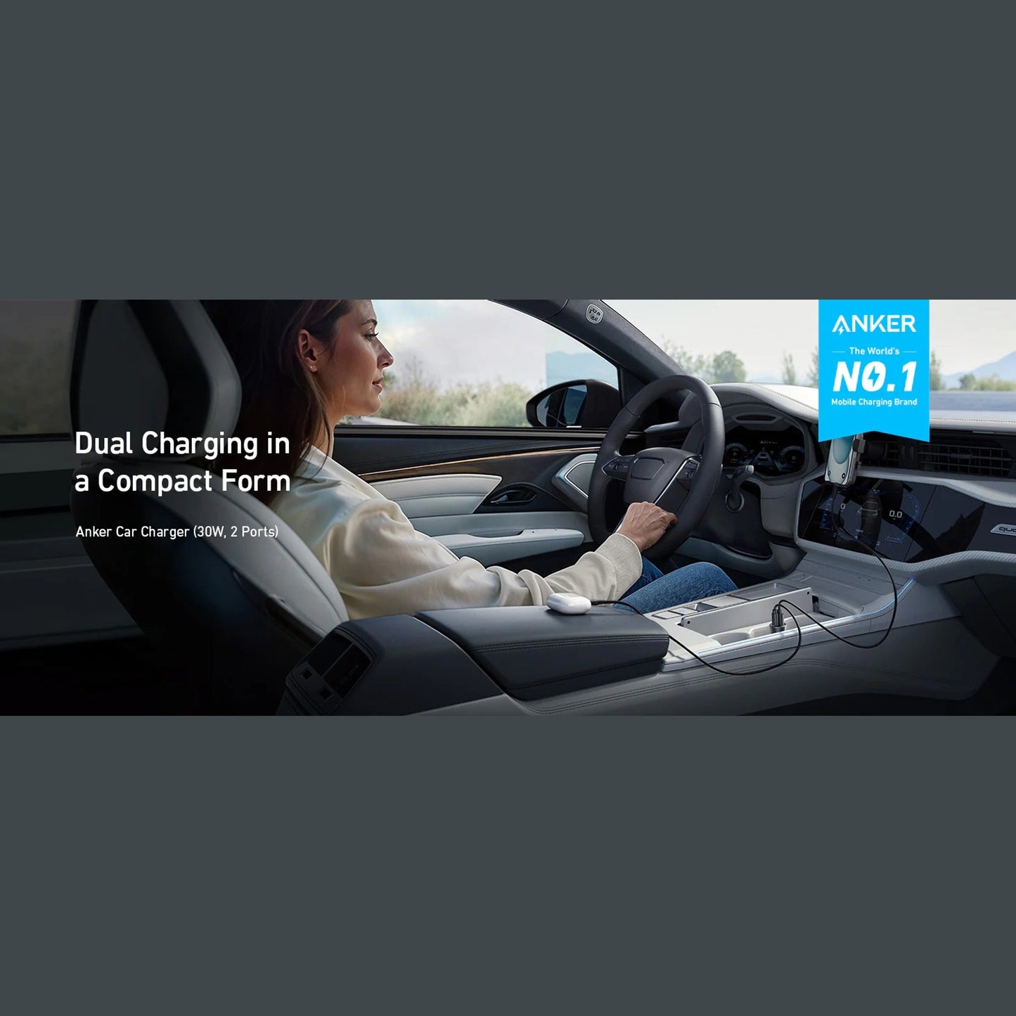 Anker Car Charger (30W, 2 Ports)