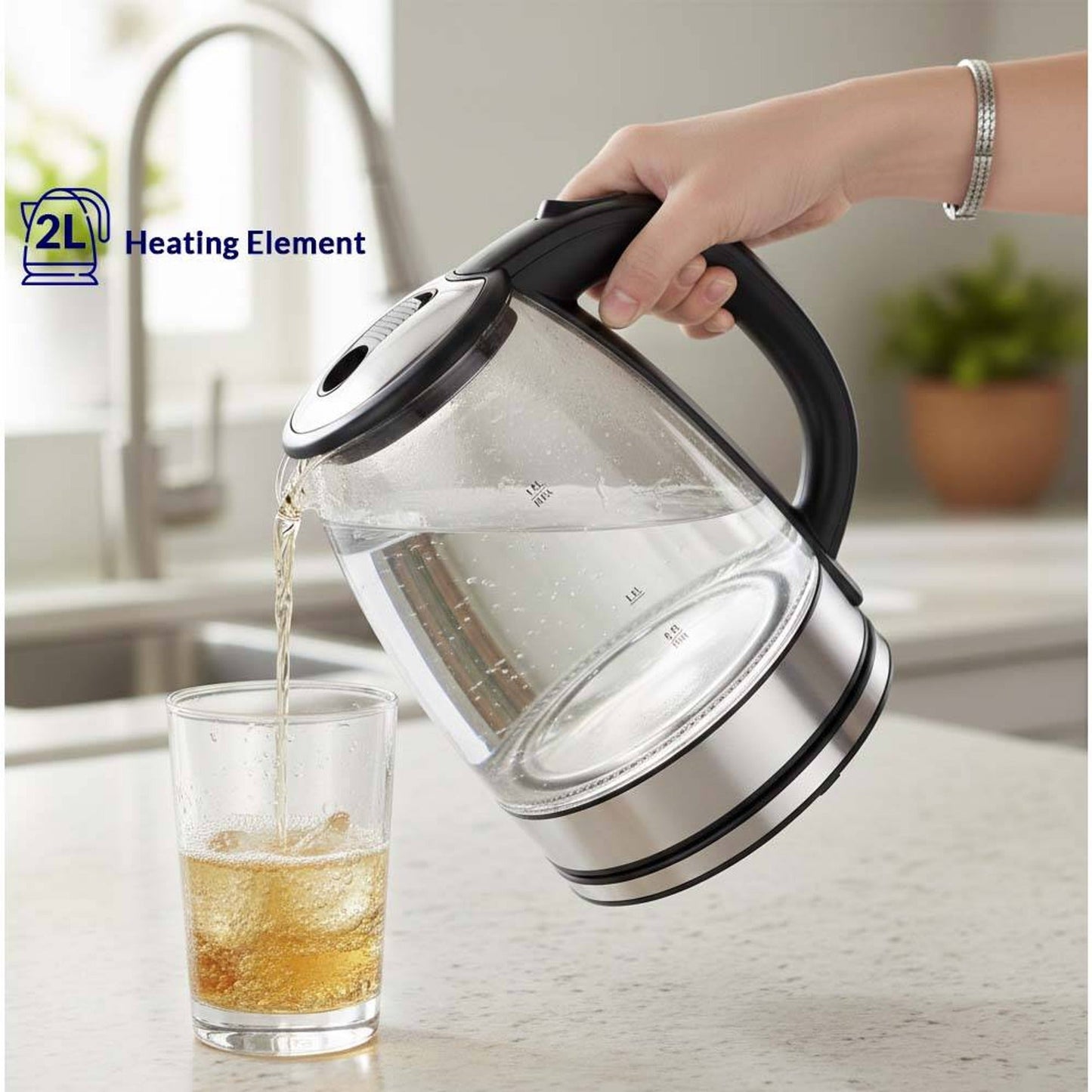 Porodo Pyro T1 Electric Glass 1.8L Kettle with 360° Rotating Base