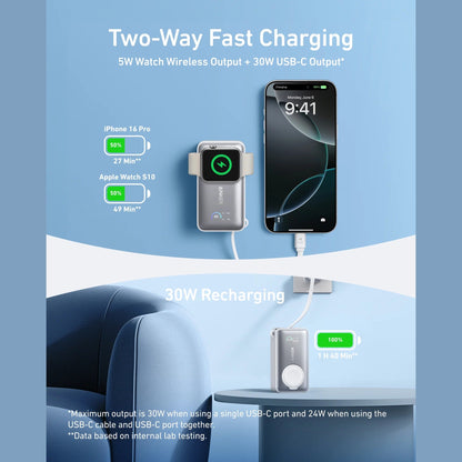 Anker MagGo Power Bank (10K, 35W, For Apple Watch)