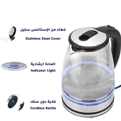 Porodo Pyro T1 Electric Glass 1.8L Kettle with 360° Rotating Base