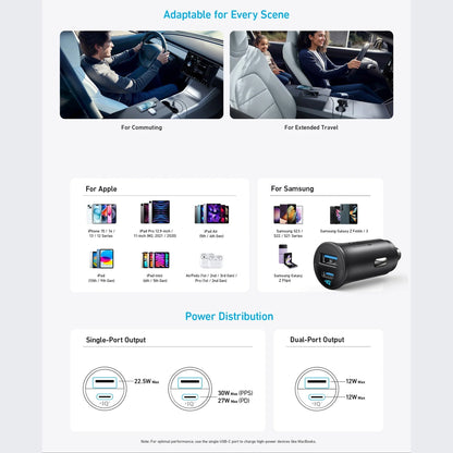 Anker Car Charger (30W, 2 Ports)
