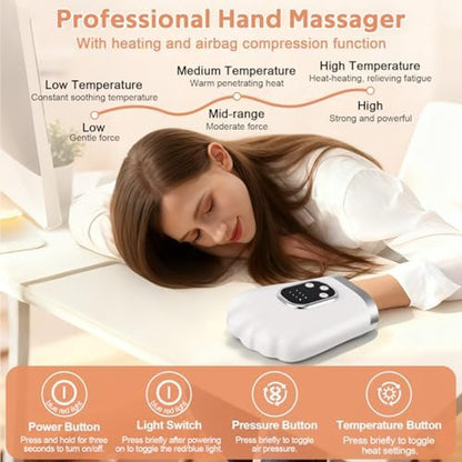 Intelligent Hand Massager with Heat Compress & Pressure Air Bag