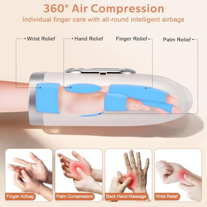 Intelligent Hand Massager with Heat Compress & Pressure Air Bag
