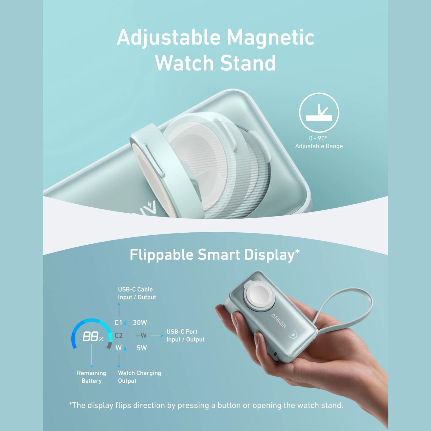 Anker MagGo Power Bank (10K, 35W, For Apple Watch)