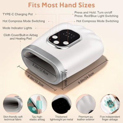 Intelligent Hand Massager with Heat Compress & Pressure Air Bag