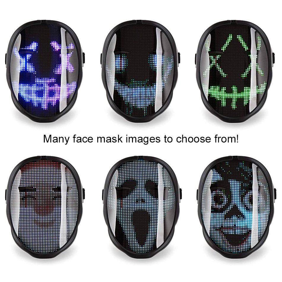 Shining LED Mask with Bluetooth Programmable App