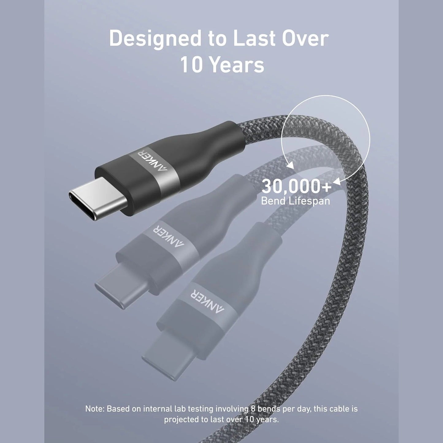 Anker USB-C to USB-C Cable (240W, Upcycled-Braided)