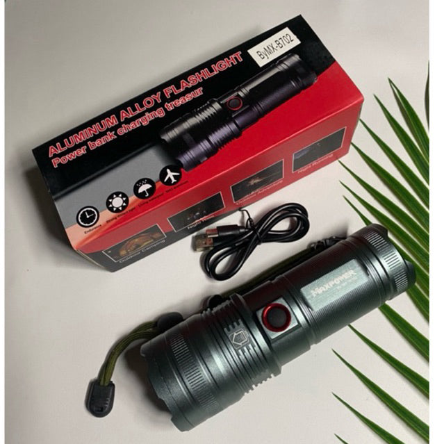 Aluminum Alloy Flashlight Power Bank Charging Treasure XA-B702
