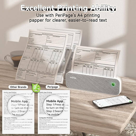 PeriPage A40 Mini Portable Thermal Bluetooth Printer