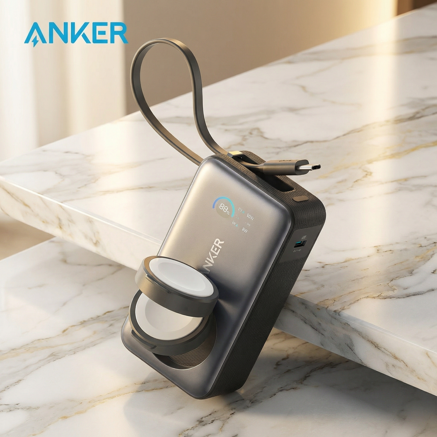 Anker MagGo Power Bank (10K, 35W, For Apple Watch)