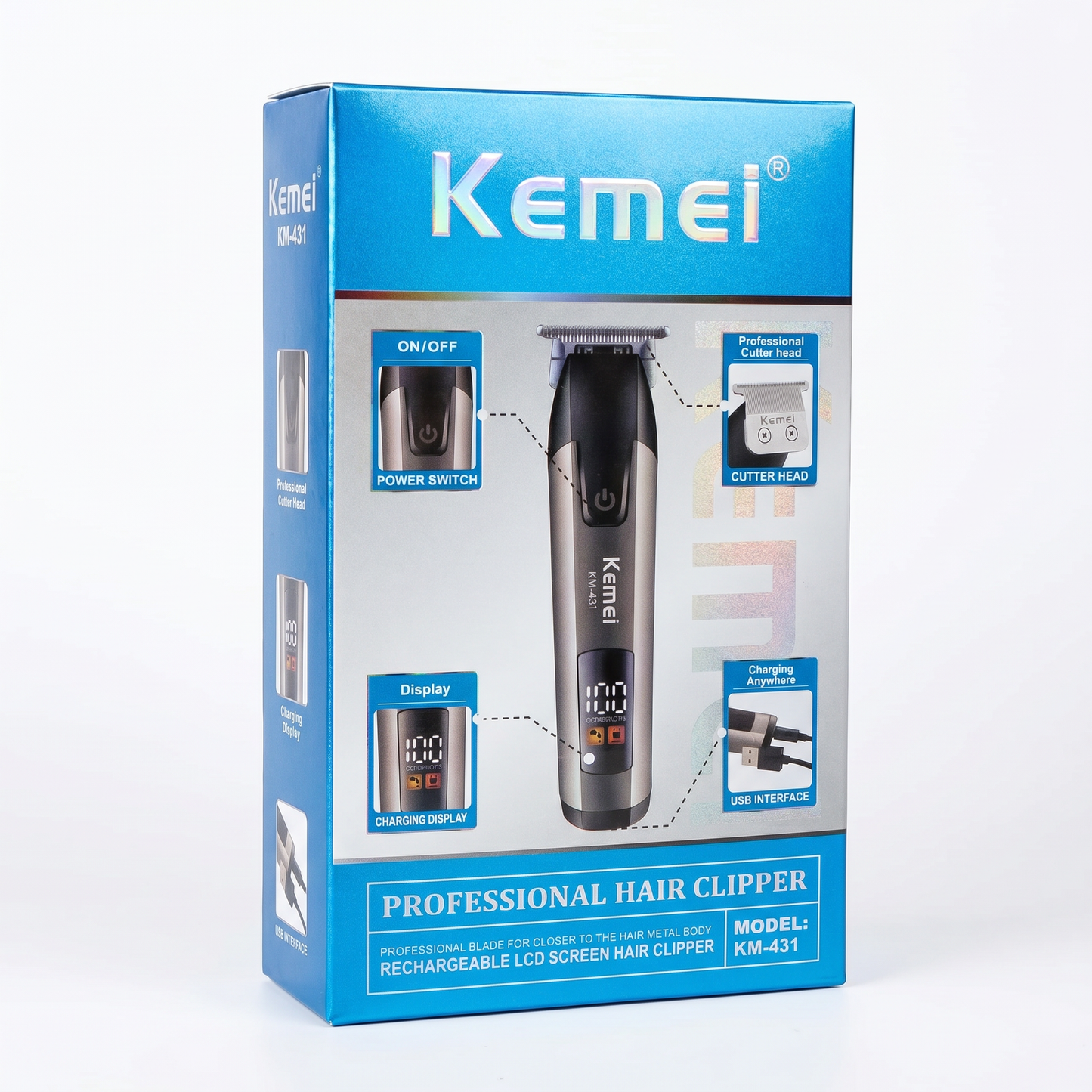 Kemei Recharable LCD Screen Hair Clipper KM-431