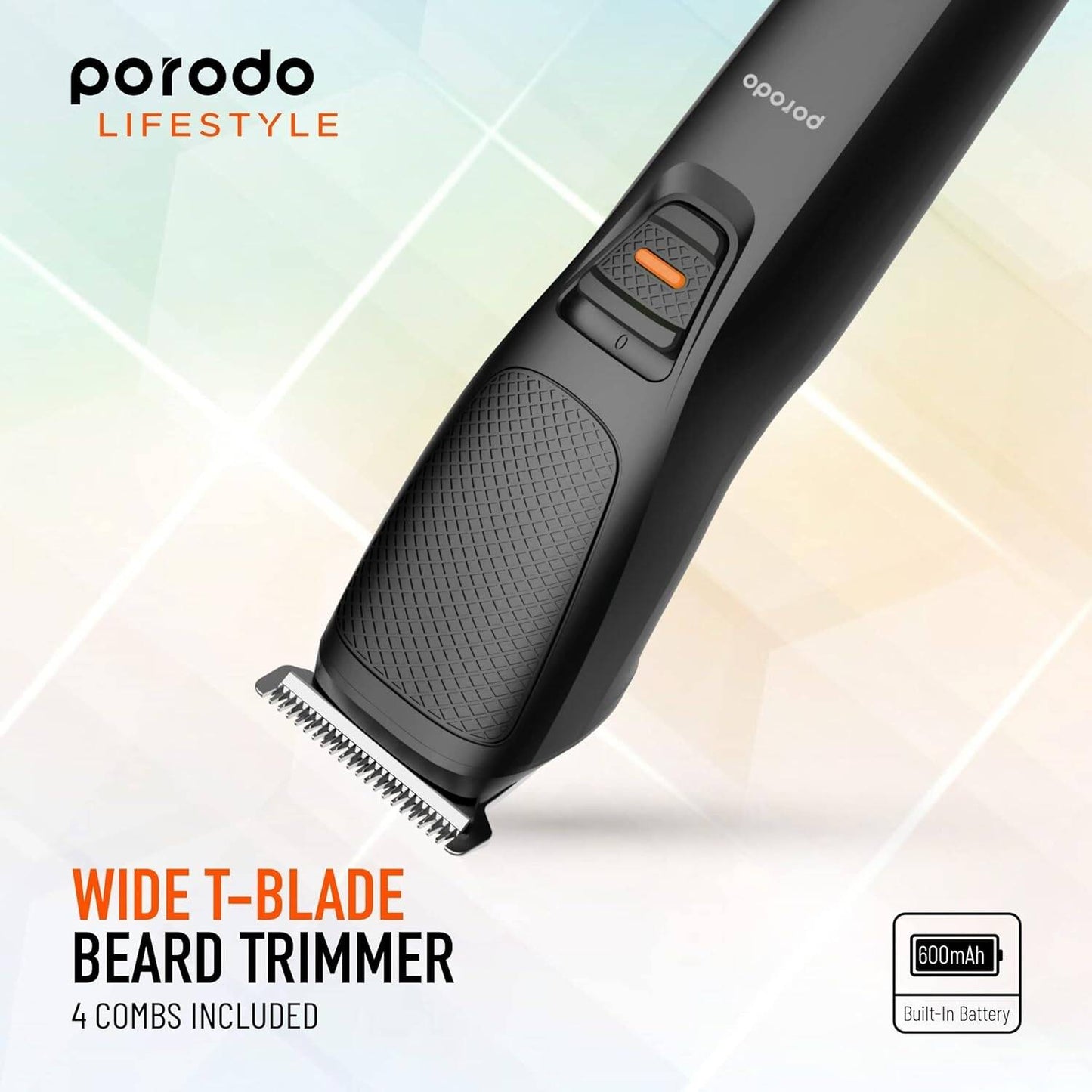 Porodo Wide T-Blade Beard Trimmer 4 Combs Included