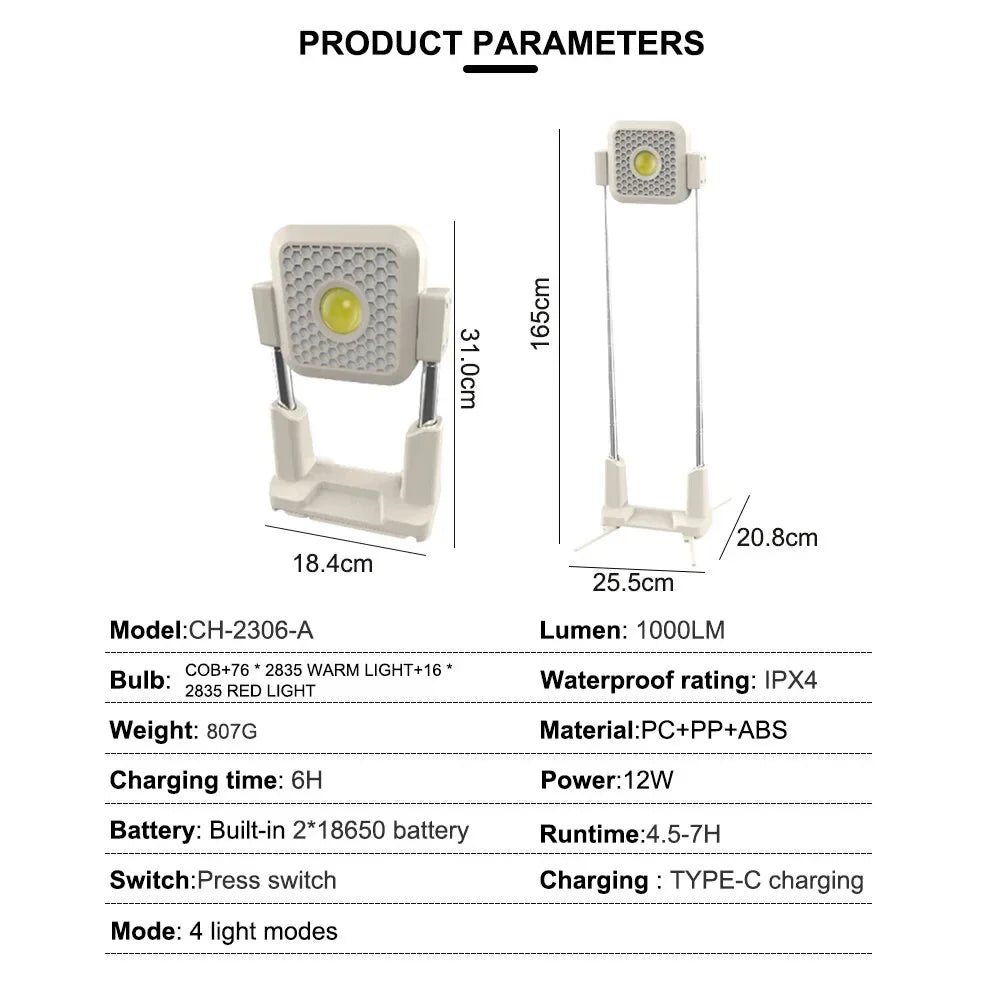 Solar Multifunctional COB Work Light