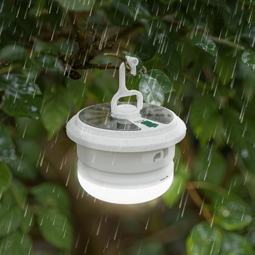 Green Lion Solar LED Lumex Camping Light with Built-In String Light