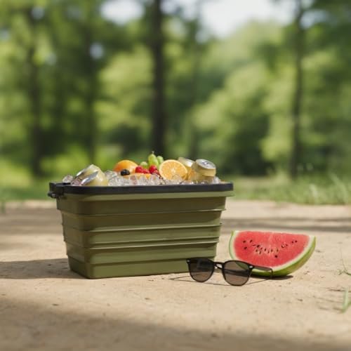 Green Lion Folding Basket with Built-In Table