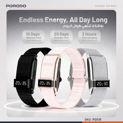Porodo Trackfit Pro Smart Bracelet Fitness Tracker with Display App