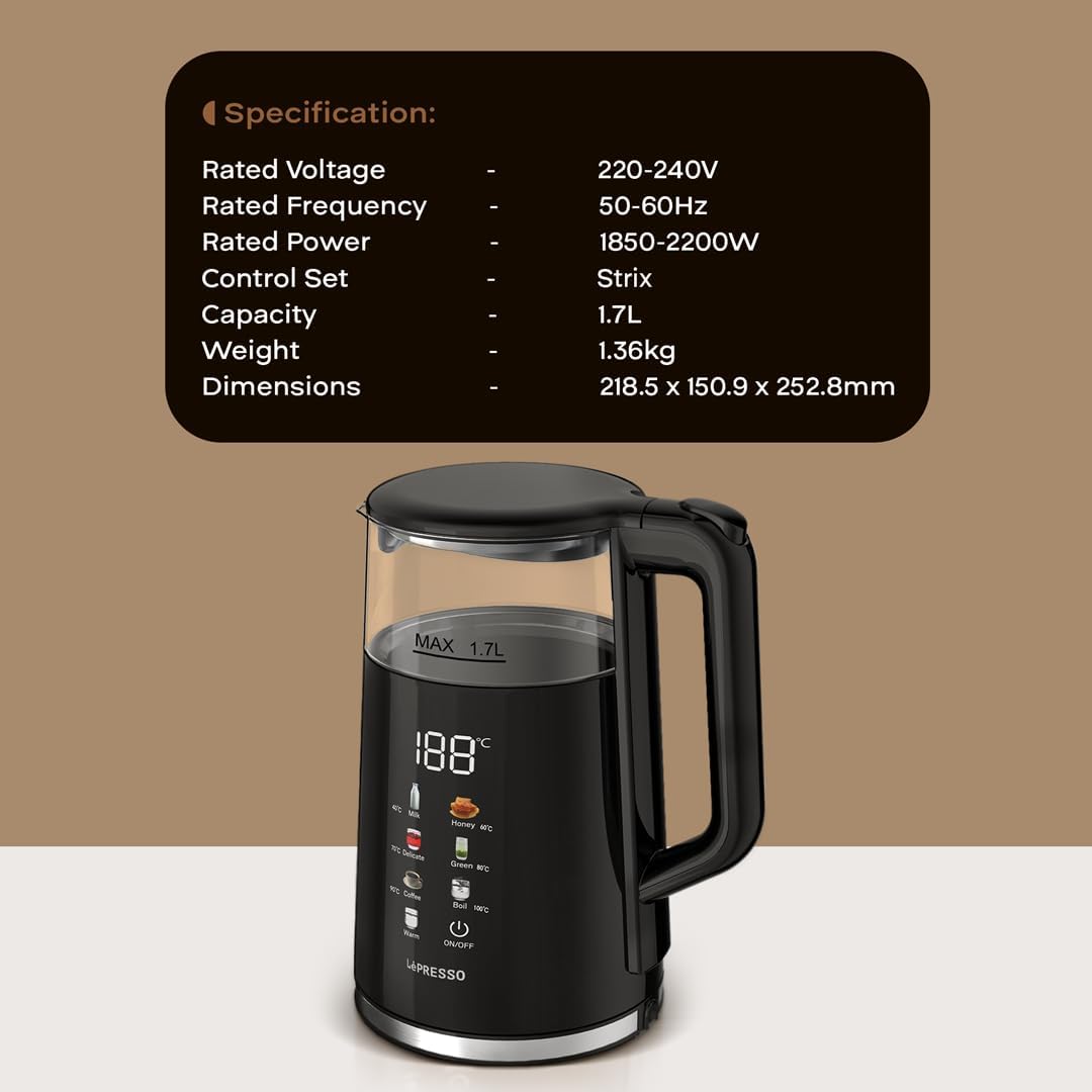 LePresso Electric Window Kettle Multi-Temprature Display