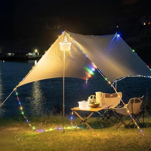 Green Lion Solar LED Lumex Camping Light with Built-In String Light