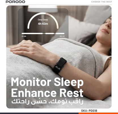 Porodo Trackfit Pro Smart Bracelet Fitness Tracker with Display App