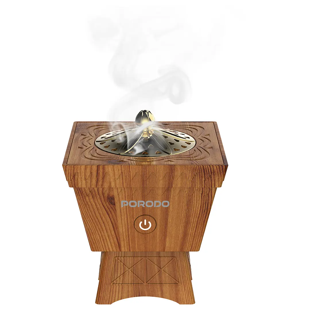 Porodo Classic Wood-Finish Portable Incense Burner
