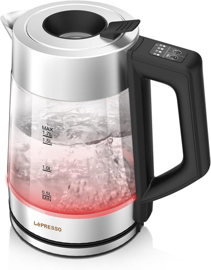 LePresso Multi-Temperature Illuminated Glass Kettle