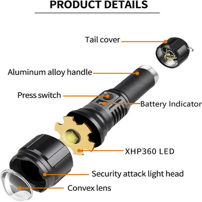 Tohil Zoomable Super Bright LED Flashlight