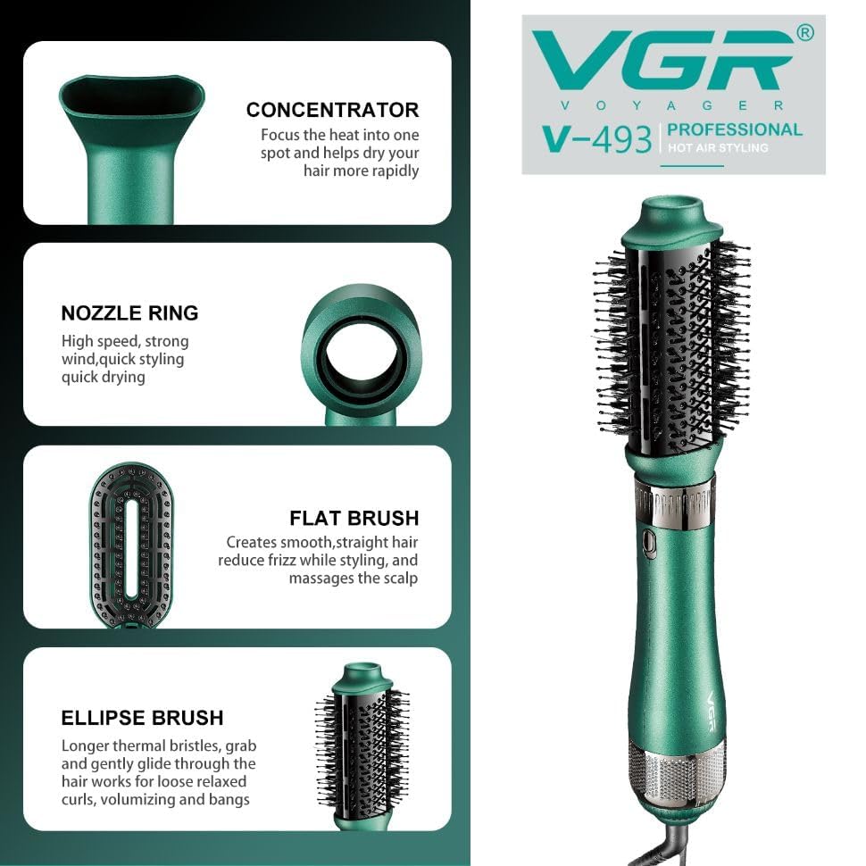 VGR 4-In-1 Professional Hot Air Styler 1000W V-493