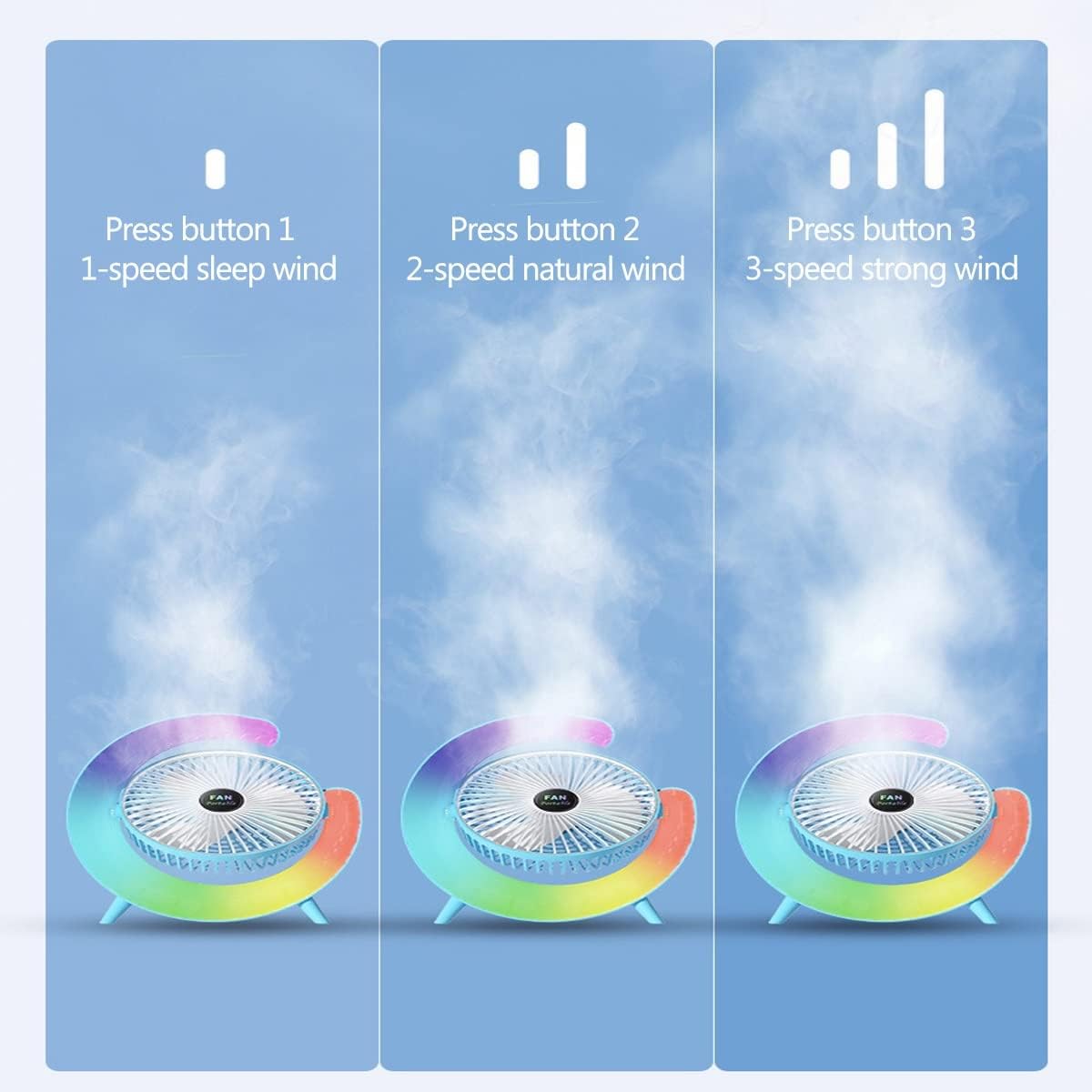 Multifunctional Colorful Desktop Fan