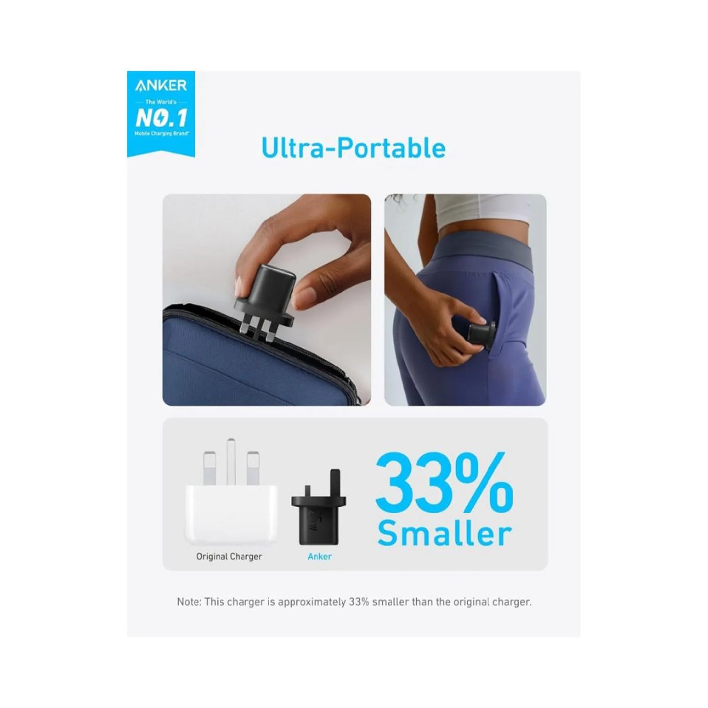 Anker Charger (25W, Compact) with USB-C Cable